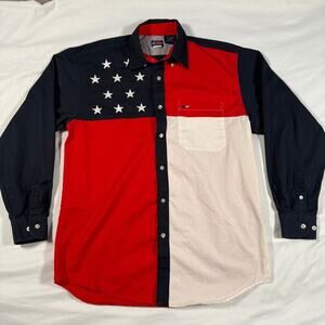 Vintage USA flag Stars Stripes Rodeo Western cowboy shirt by Avalon Collection M